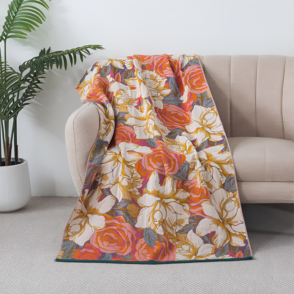 Serviette de bain en coton Serene Rose – Corail Orange