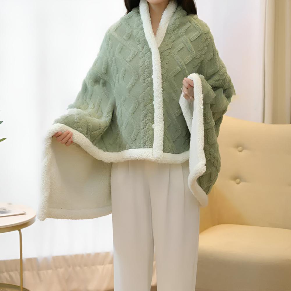 Plaid cape moelleux – Kaki