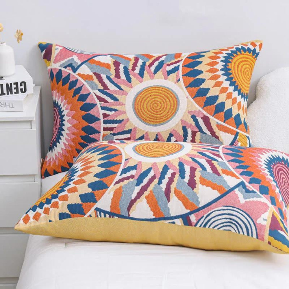 Taies d'oreiller en coton à boutons Nordic Sunburst (2 pièces) – 20"x30"