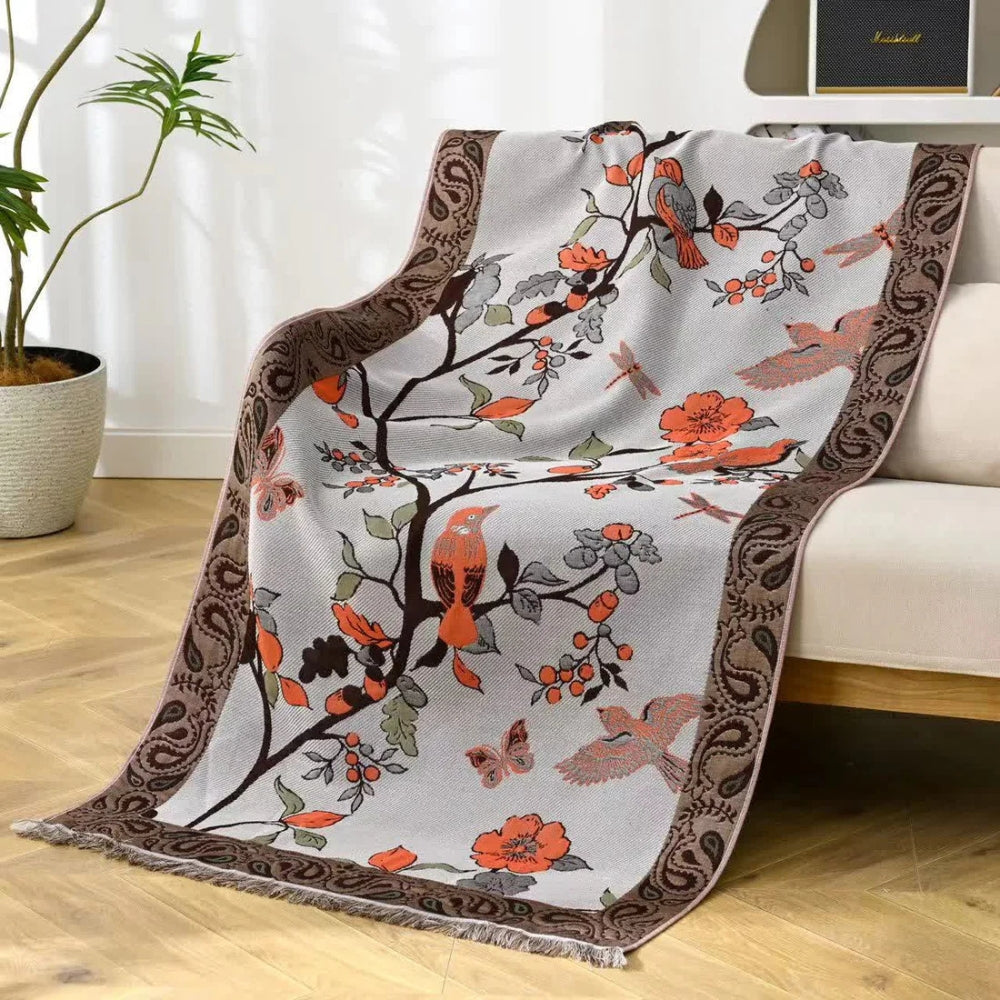 Serviette en coton oiseaux campagne – 31"x63"