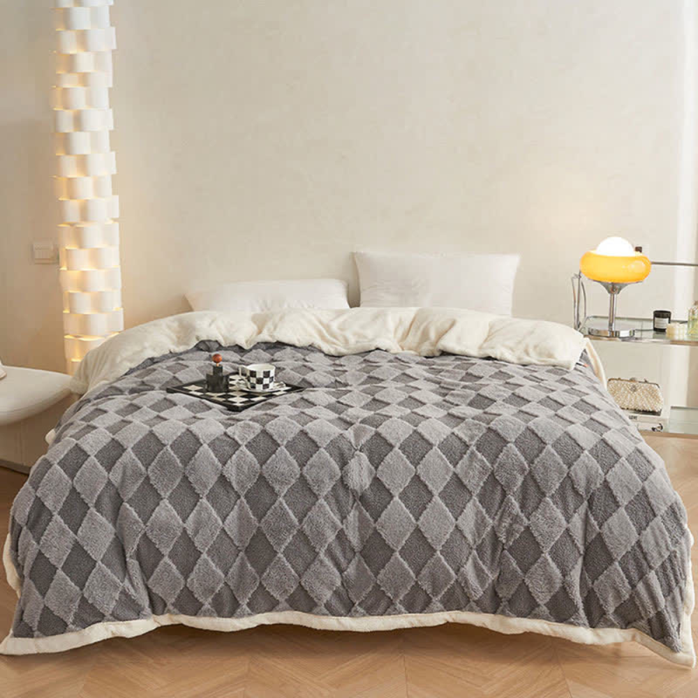 Plaid doux à motif losanges