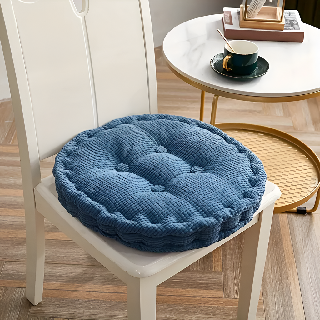 Galettes de chaise empilables en velours côtelé