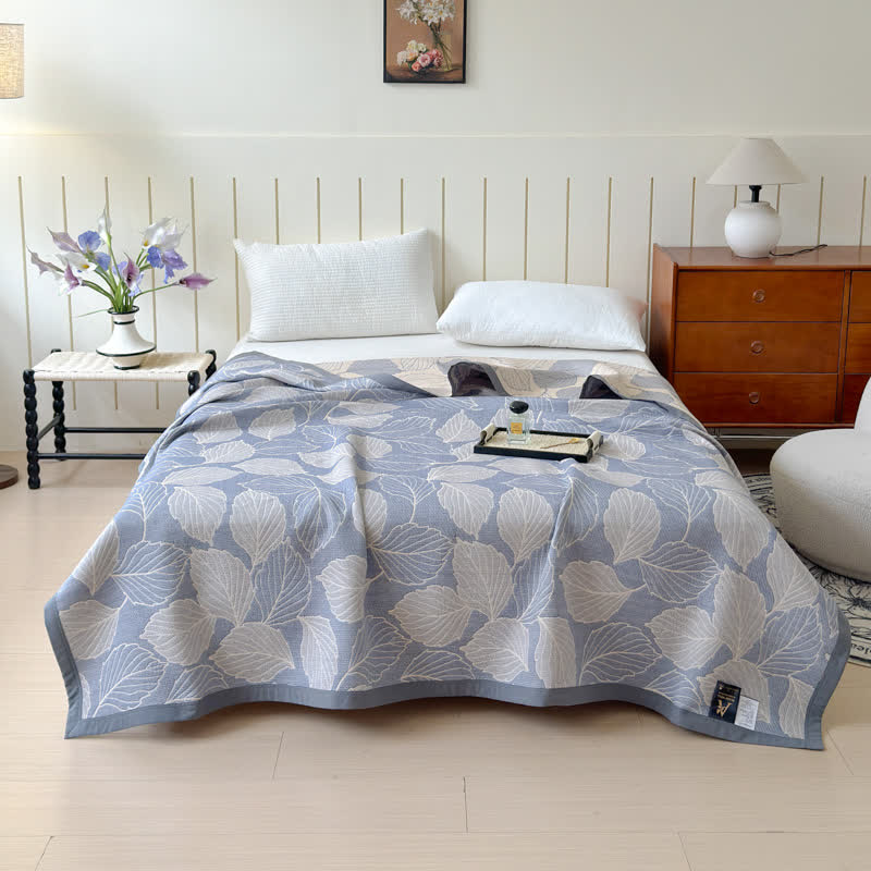 Plaid en triple gaze de coton feuilles de mûrier – 59"x79"