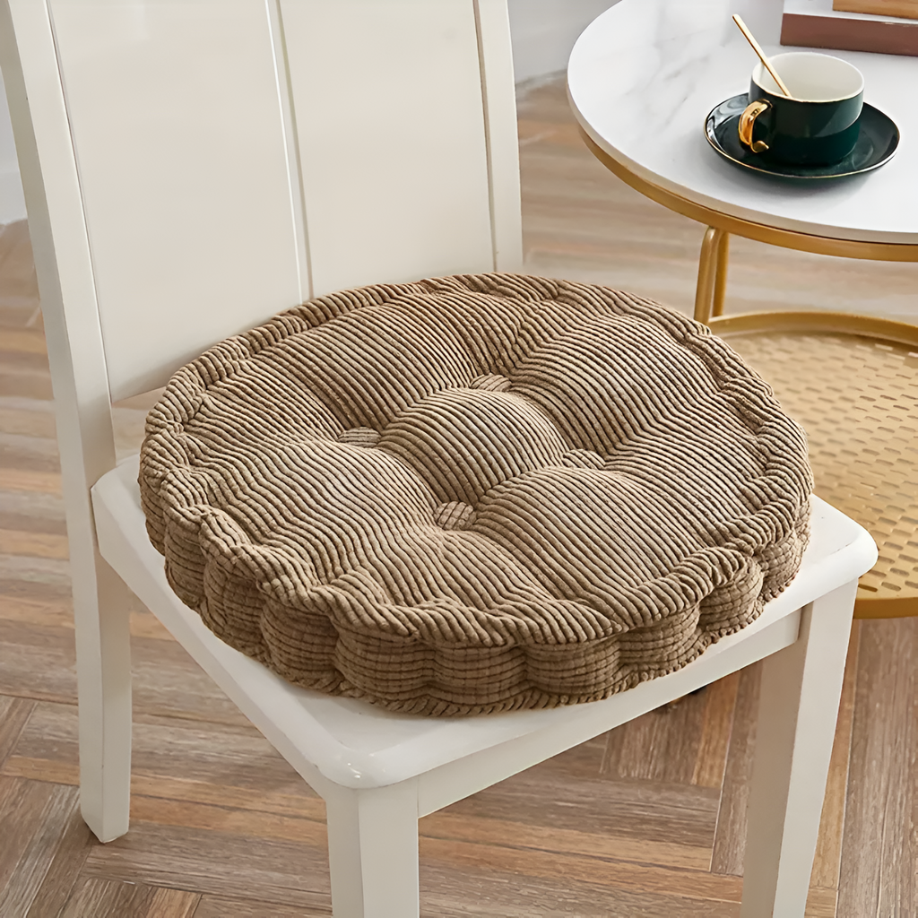Galettes de chaise empilables en velours côtelé