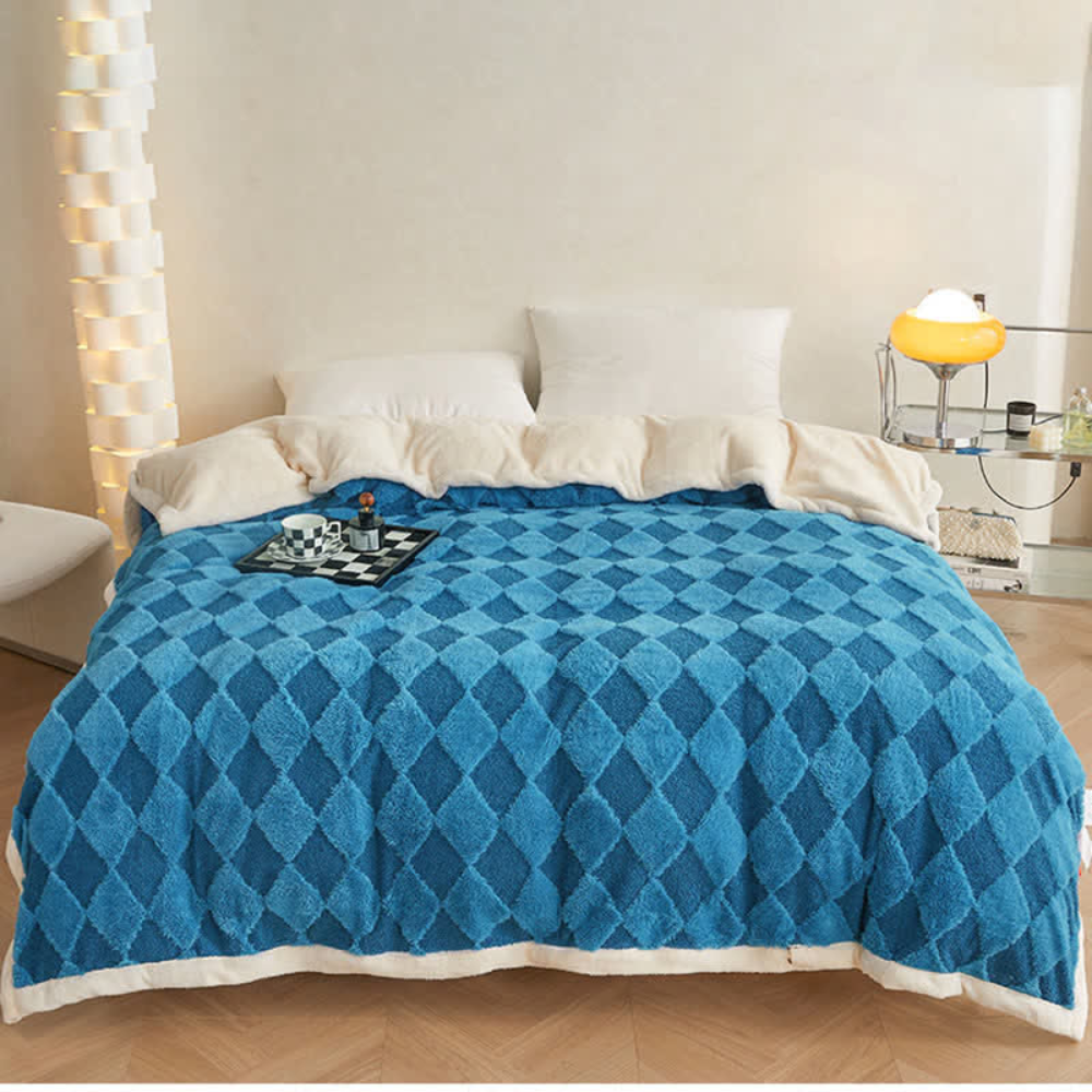 Plaid doux à motif losanges