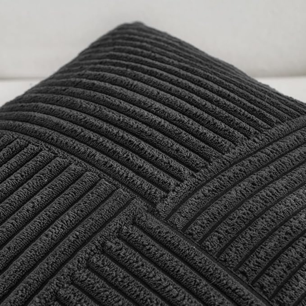 Housse de coussin rustique en velours côtelé