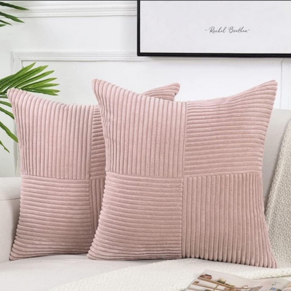 Housse de coussin rustique en velours côtelé