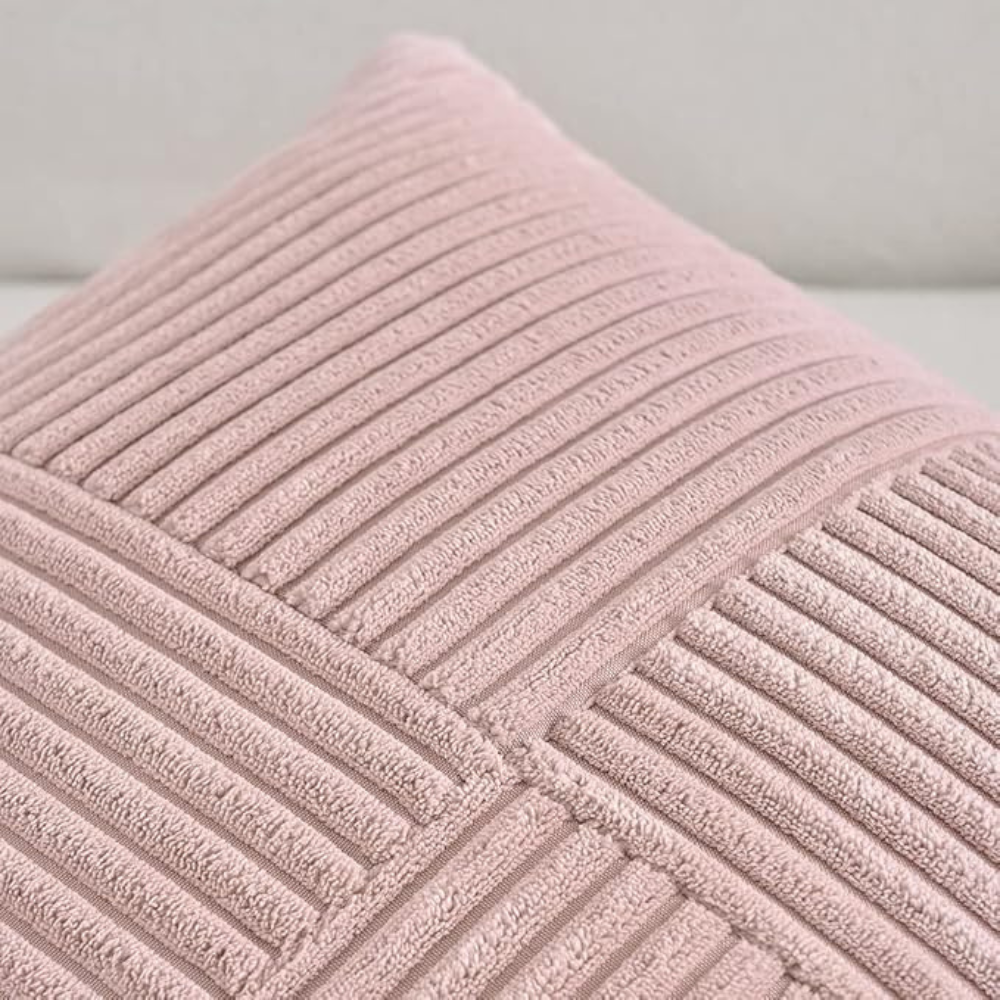 Housse de coussin rustique en velours côtelé