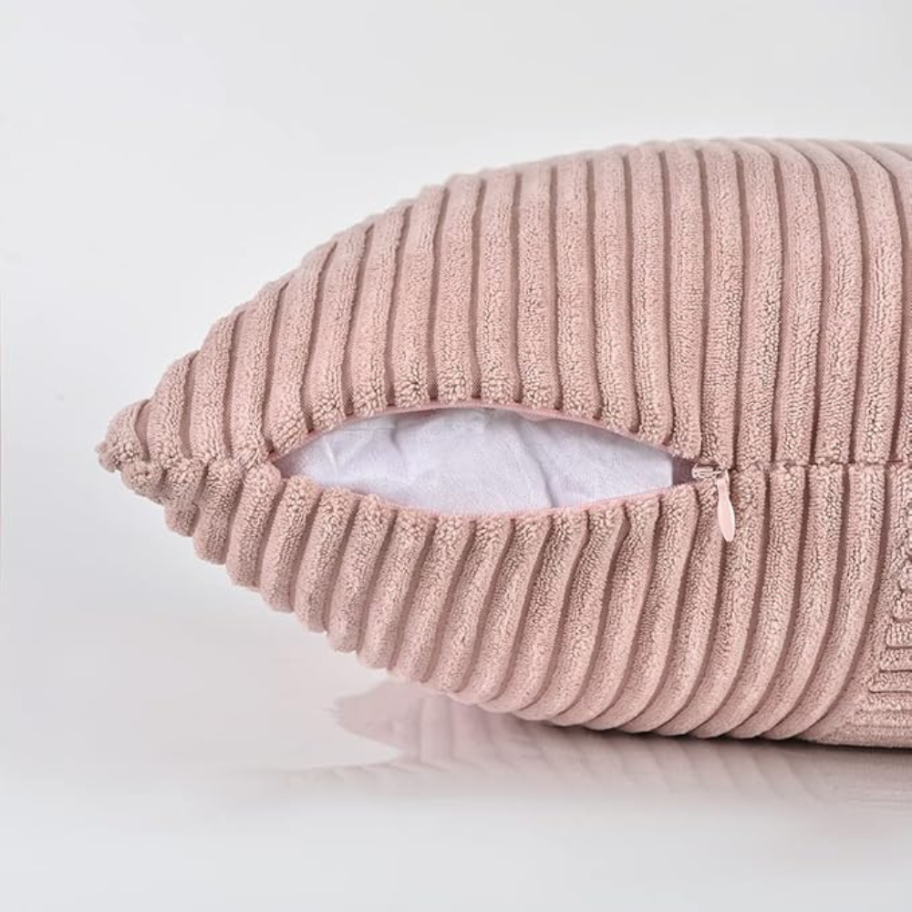 Housse de coussin rustique en velours côtelé