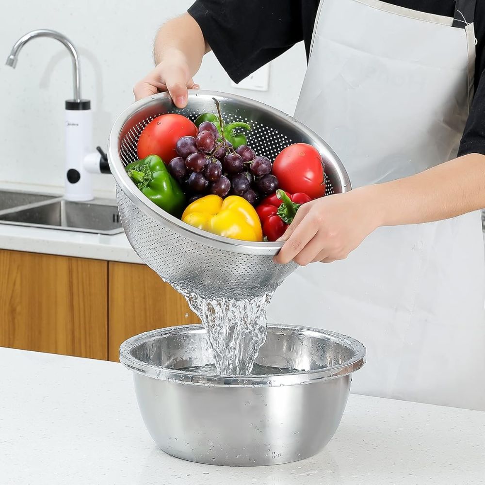 Duo de passoires en inox – 8.6"