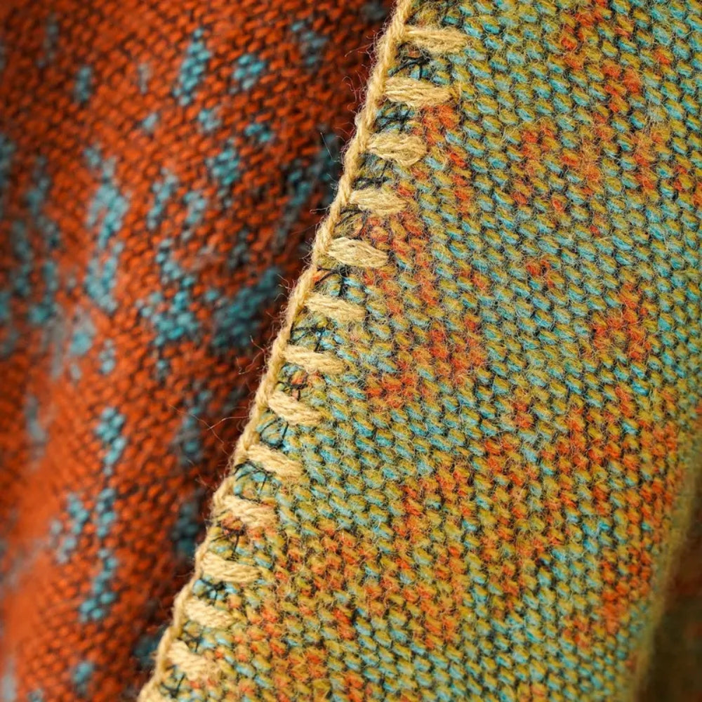 Châle chaud motif baroque