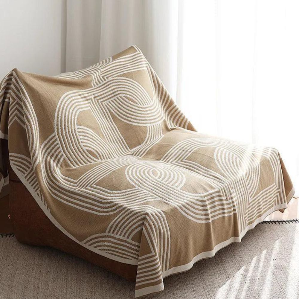 Plaid tricoté Snuggle Maze – Desert Sable