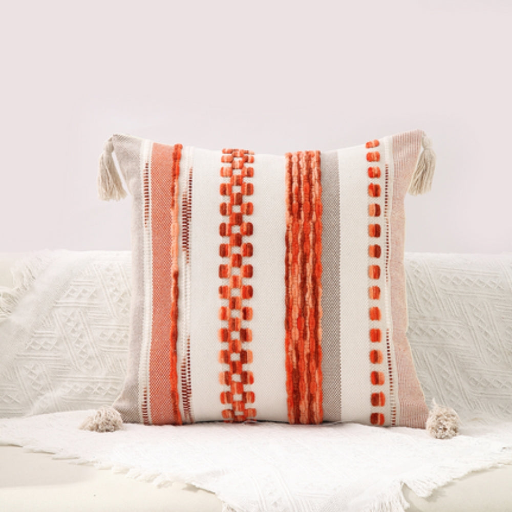 Housses de coussin boho rayées double face