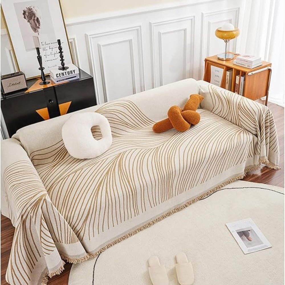 Housse de canapé en chenille Calista Wave