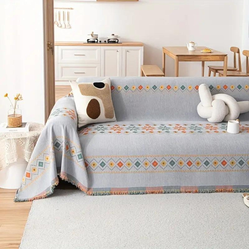 Housse de canapé boho élégante – Gris