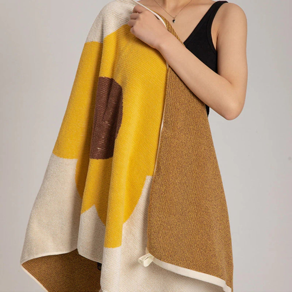 Serviette de bain en coton imprimé fleuri