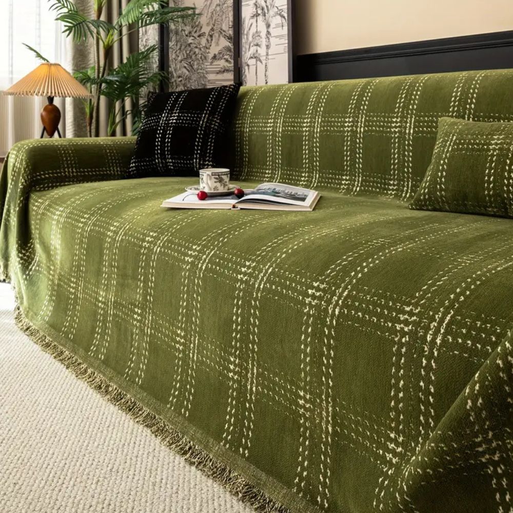 Housse de canapé à carreaux Chesterfield