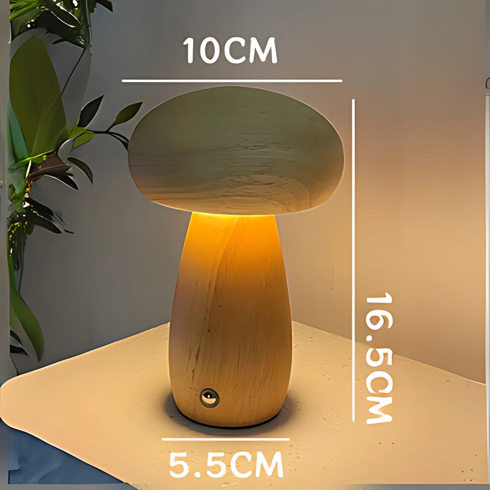 Lampe champignon en bois