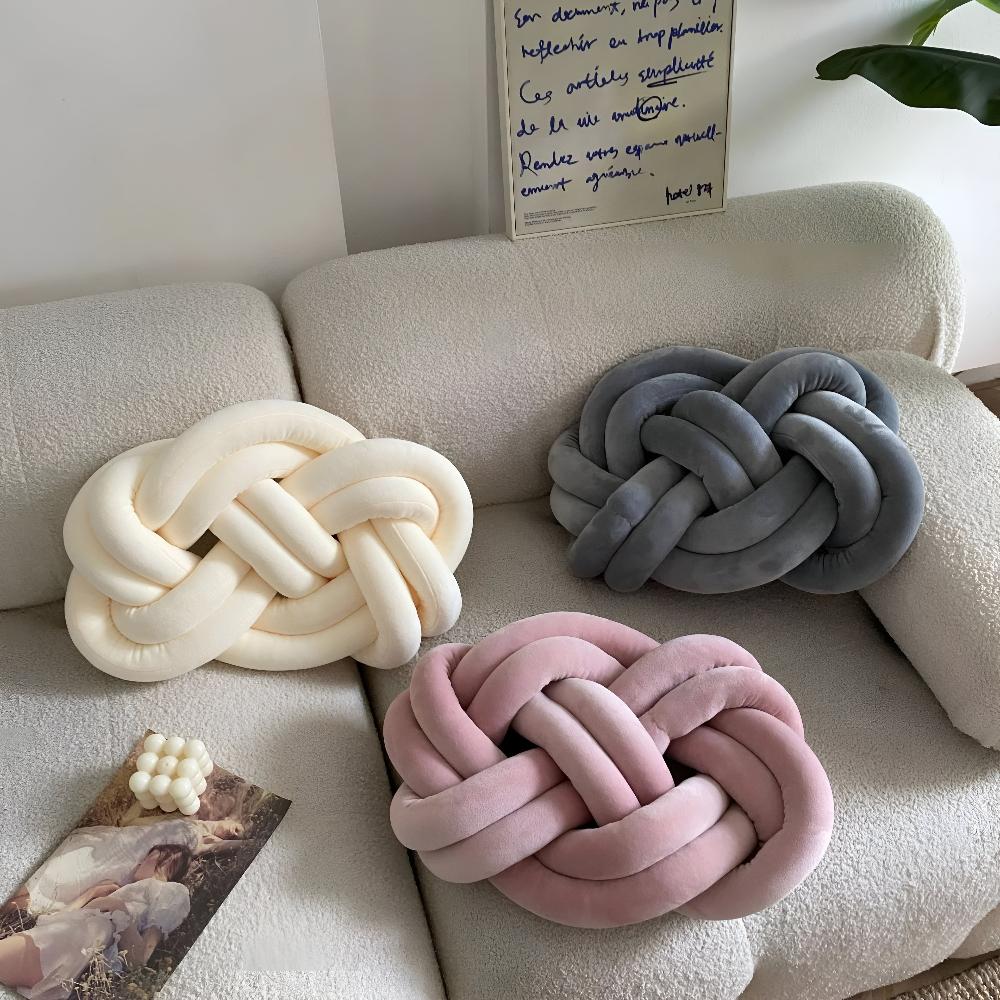 Coussin tressé moelleux