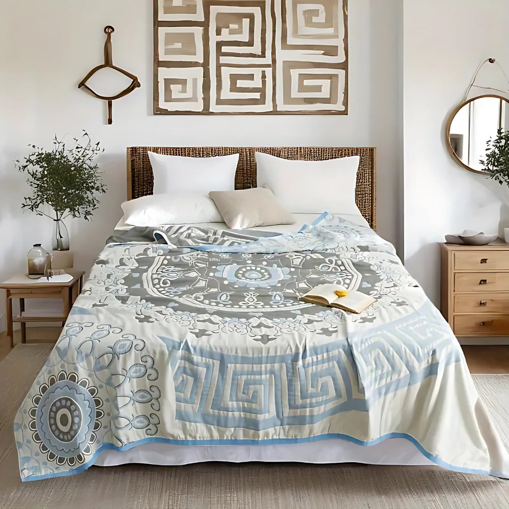 Plaid en coton mandala Santorin