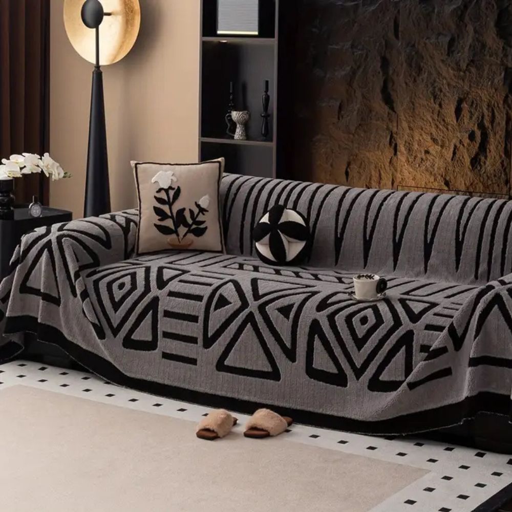 Housse de canapé luxueuse motif labyrinthe urbain