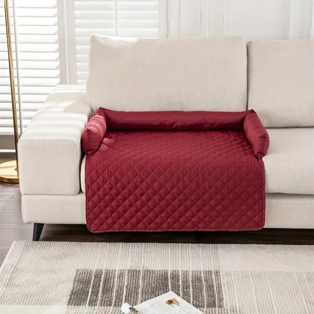 Housse de protection matelassée à rebords pour animaux