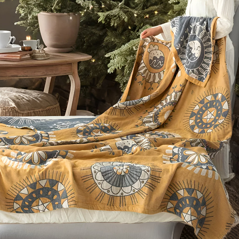 Plaid en coton motif cercles Blossom Radiance