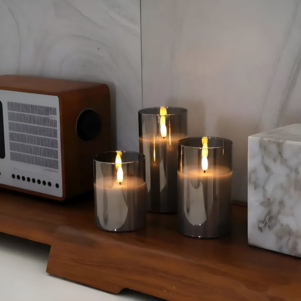 Bougies LED 3D sans flamme | Lot de 3