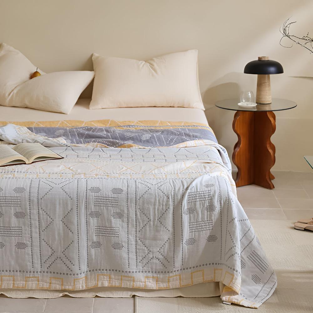 Plaid en coton géométrique – Honeycomb and Storm