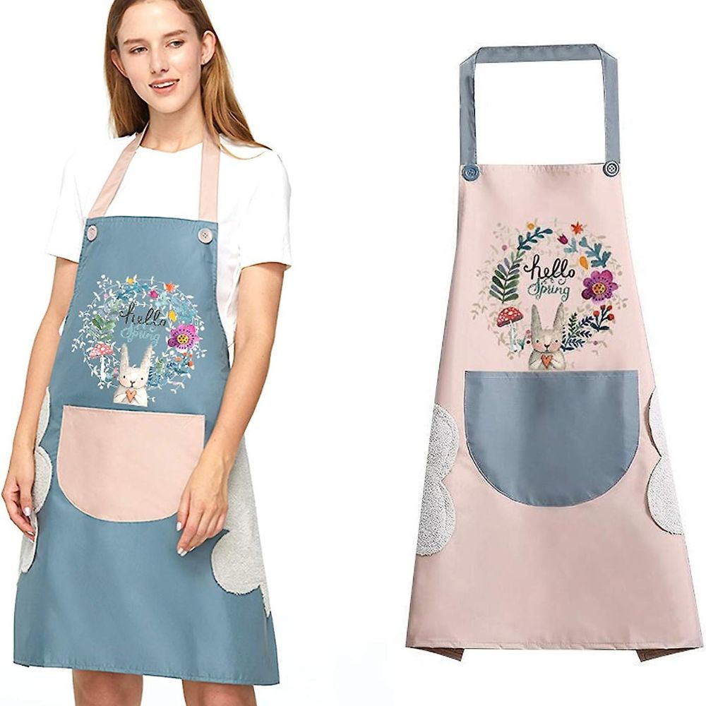 Tablier imperméable Hello Spring – Rose poudré