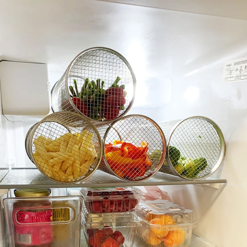Panier Barbecue en Inox – Grille Rotative 360° pour Légumes & Viande