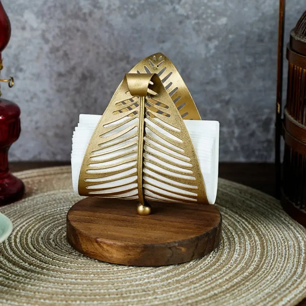 Boîte à mouchoirs en fer forme feuille