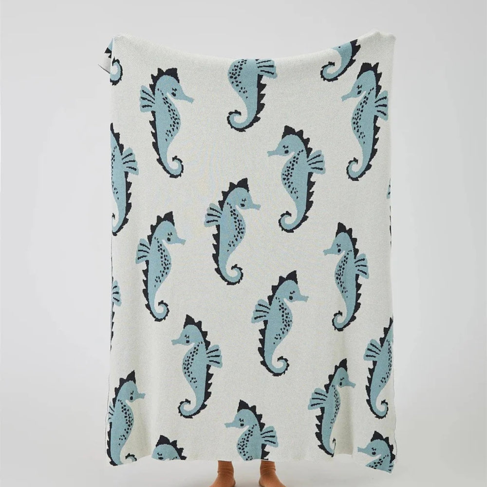 Plaid motif hippocampes