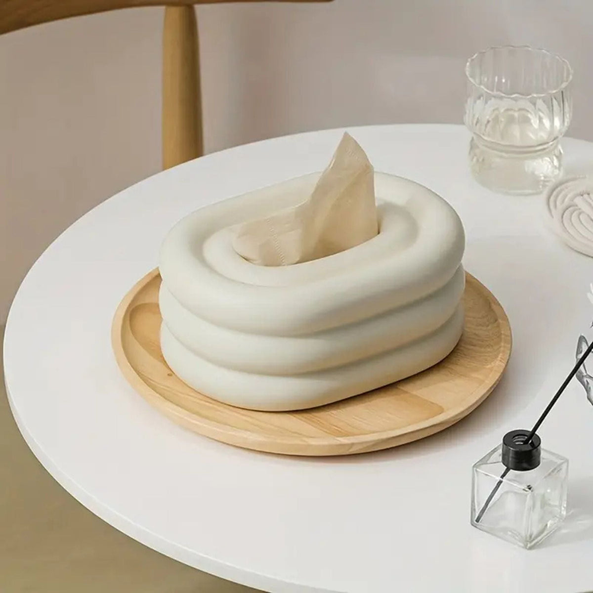 Boîte à mouchoirs en céramique brillante