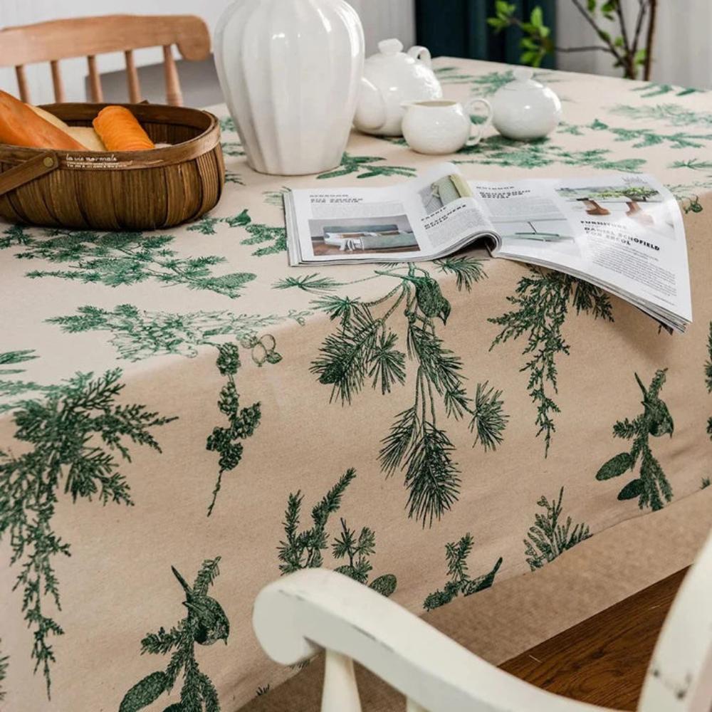 Nappe en coton motif pinède