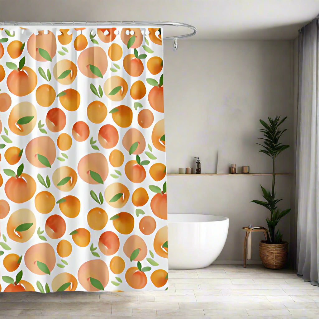 Rideau de douche oranges ensoleillées
