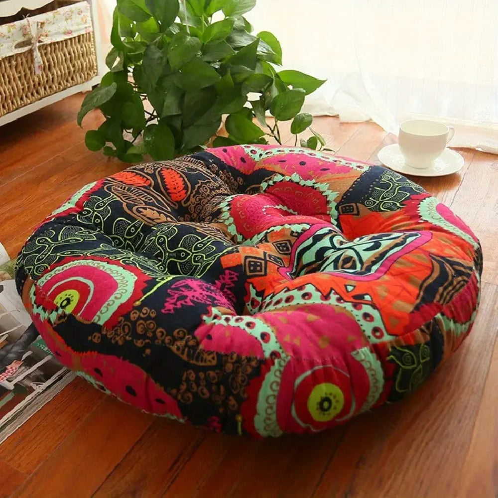 Coussin boho rond polyvalent