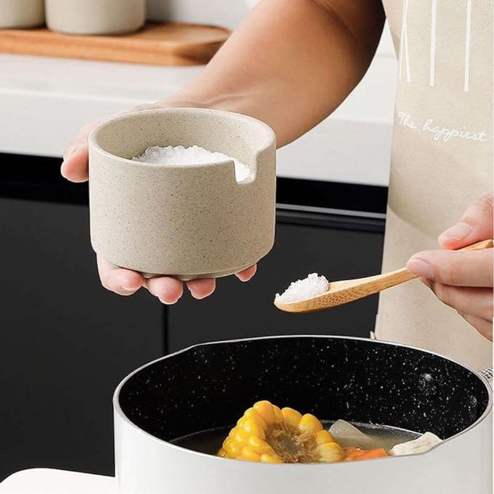 Set de pots à épices en céramique rustique