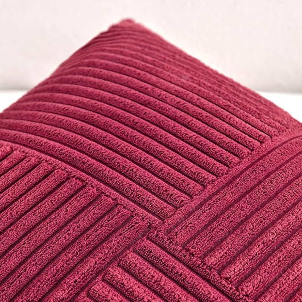 Housse de coussin rustique en velours côtelé