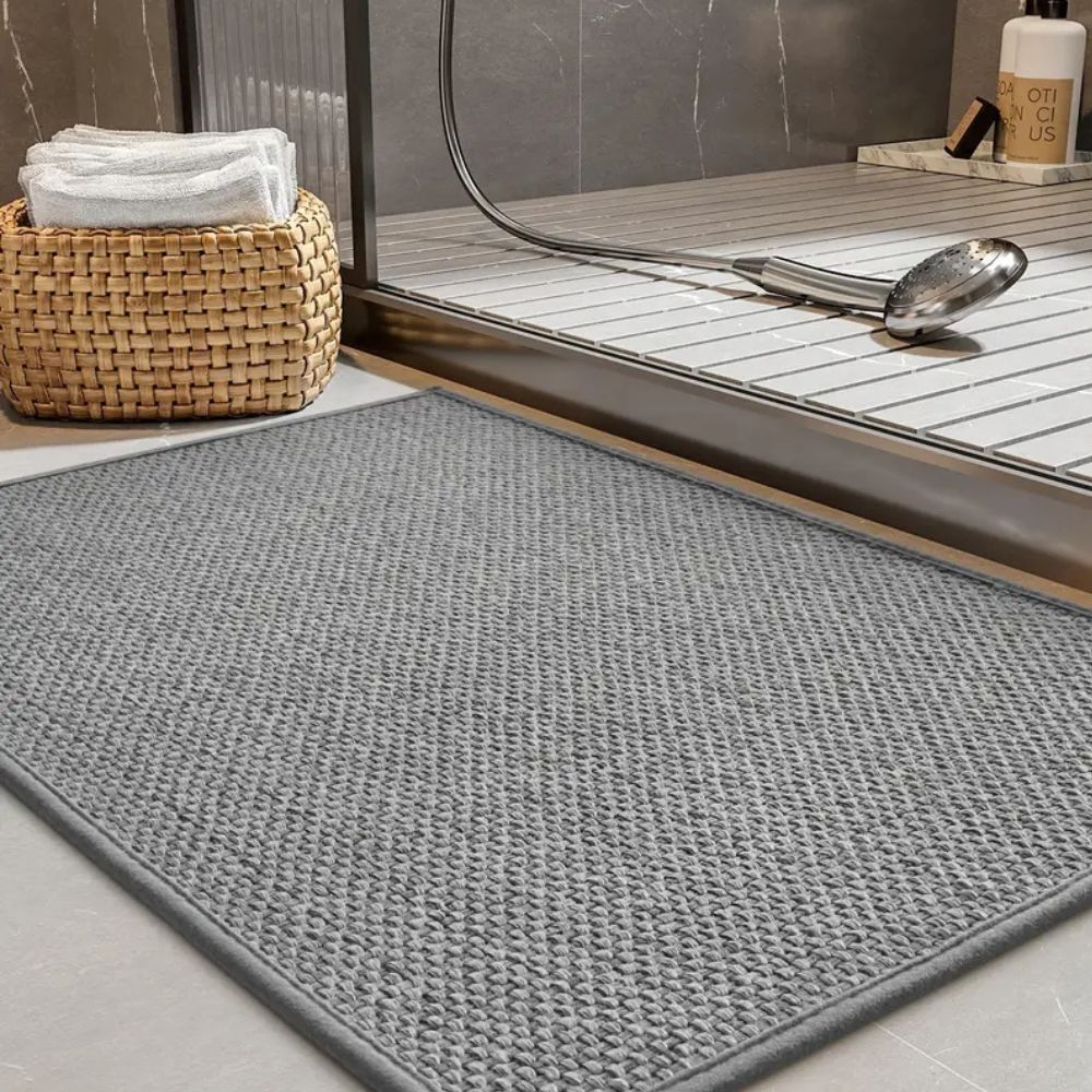 Tapis de bain antidérapant tressé Braided Comfort – SablePierre Beige