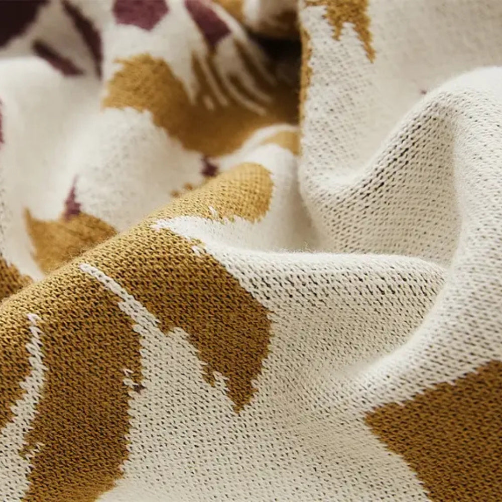 Plaid tricoté en coton géométrique boho Azura