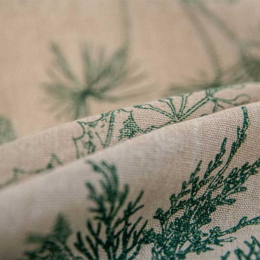 Rideau à pompons motif pin et oiseaux