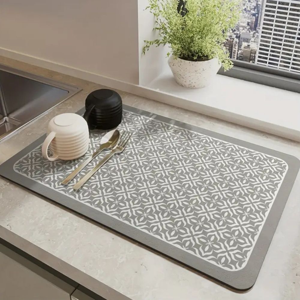Tapis de séchage vaisselle motif mandala