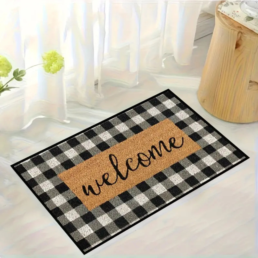 Paillasson Welcome à carreaux – 16"x24"