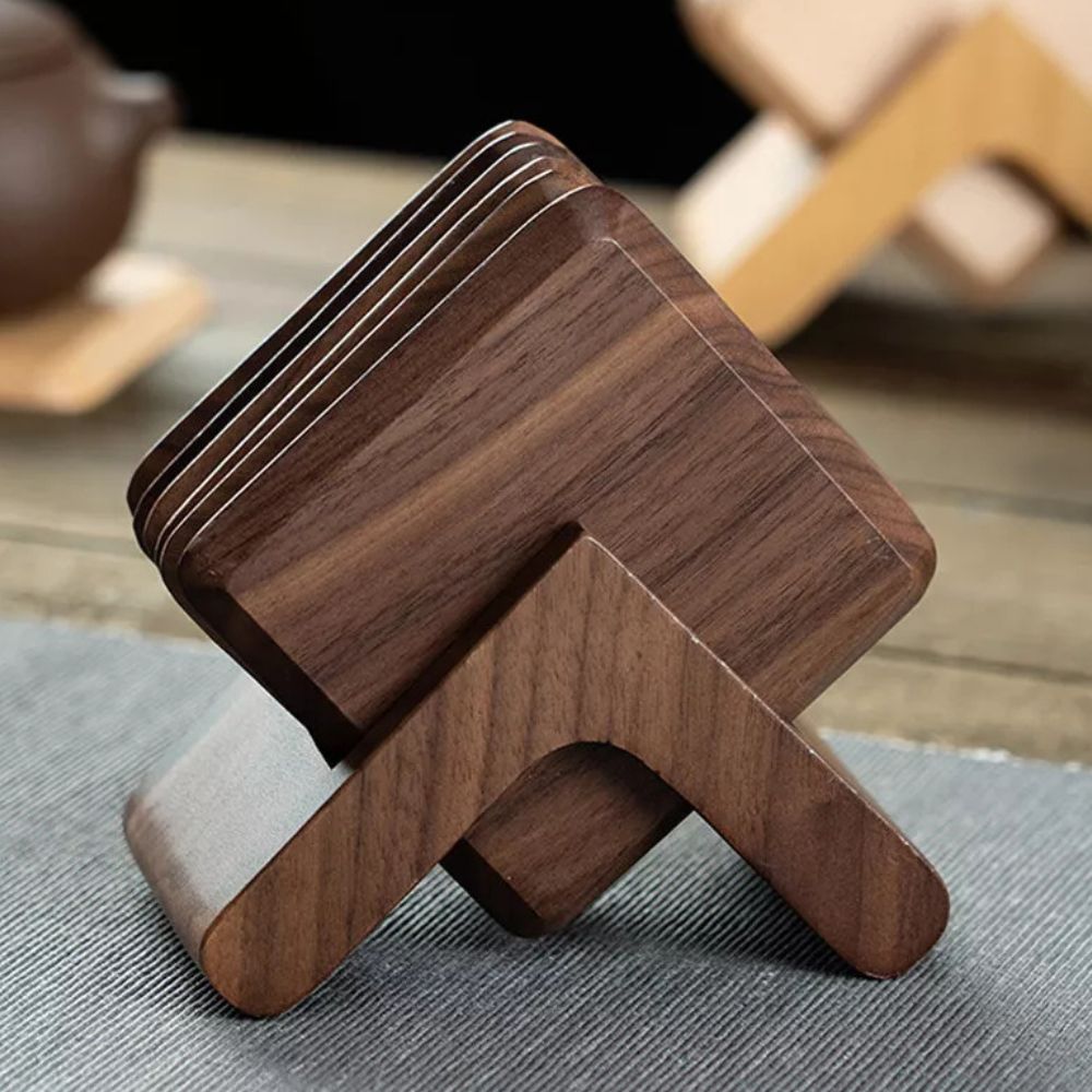 Set de sous-verres empilables en bois | 6 pièces