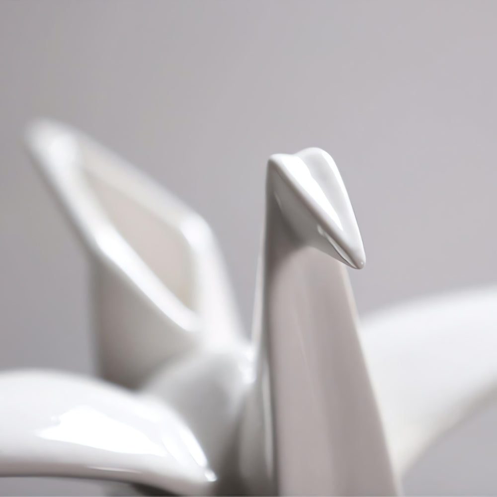 Statue oiseau en céramique inspirée de l'origami