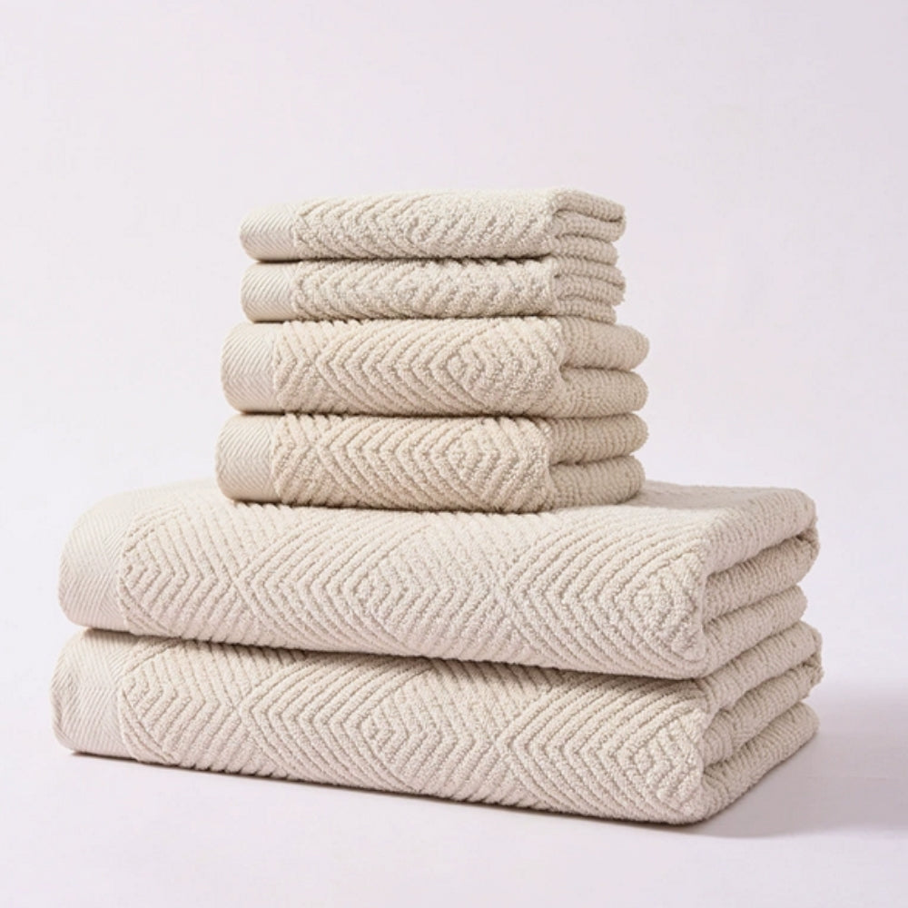 Serviettes en coton Cascade Supreme | Lot de 6 – Abricot