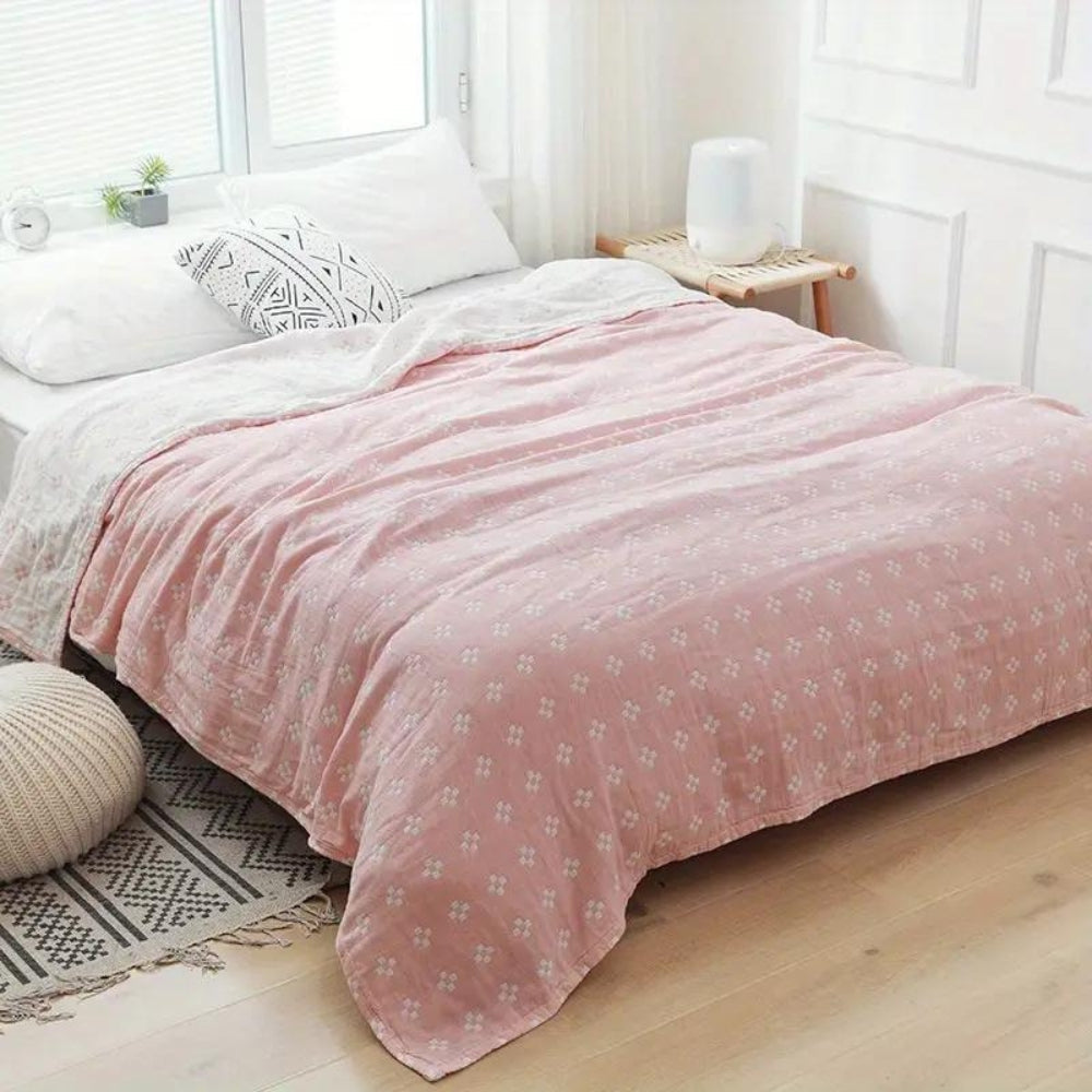 Plaid en coton à pois losanges