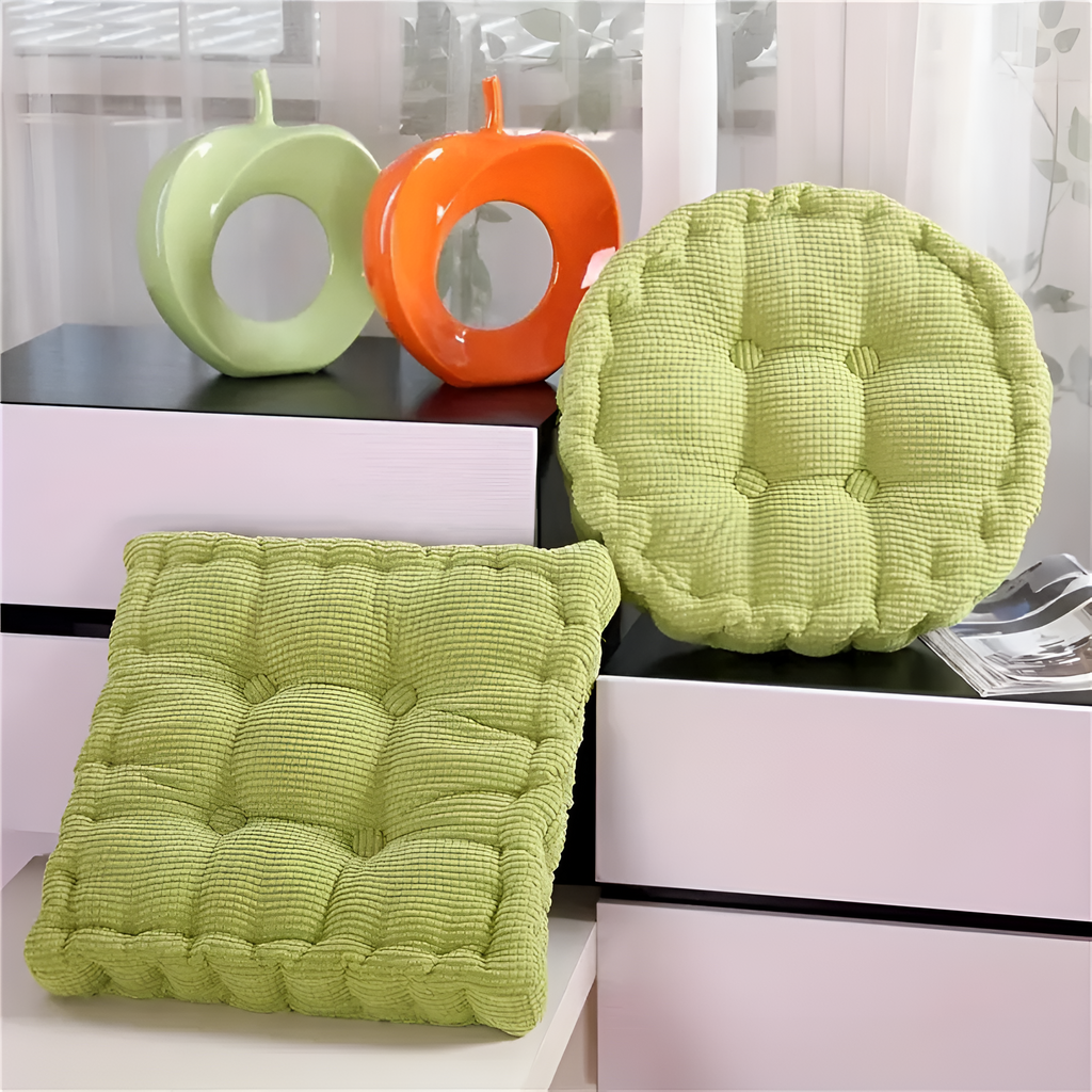 Galettes de chaise empilables en velours côtelé