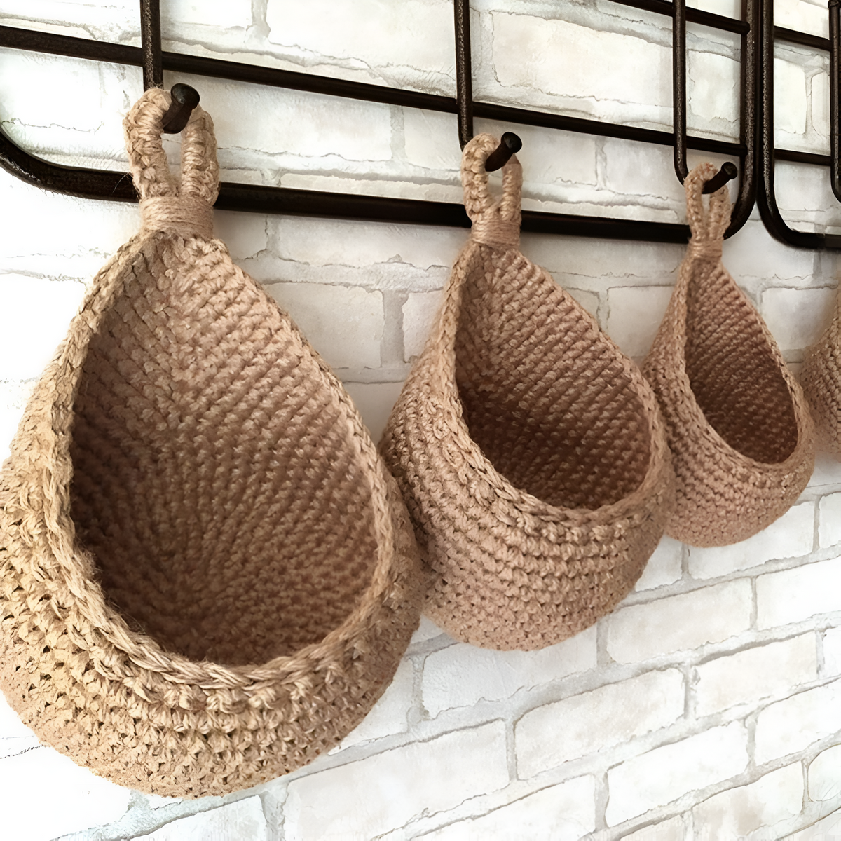 Panier suspendu boho fait main